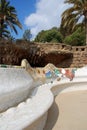 Mosaic bench in guell park