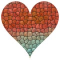 Mosaic big red and azure heart