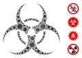 Biohazard Collage of Covid Virus Icons