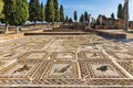 Mosaic with birds at the Roman ruins of Italica, Santiponce, Sevilla, Spain