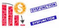 Bitcoin Epic Fail Graph Mosaic and Scratched Rectangle Watermarks Royalty Free Stock Photo