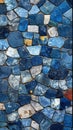 Mosaic of blue ceramic tiles Royalty Free Stock Photo