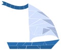 Mosaic Boat in Frame. Vector illustration