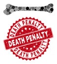 Mosaic Bone with Distress Death Penalty Seal Royalty Free Stock Photo