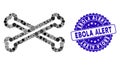 Mosaic Bones Icon with Distress Ebola Alert Stamp Royalty Free Stock Photo