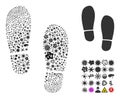 Mosaic Boot Footprints Icon of Infection Viruses