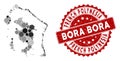 Mosaic Bora-Bora Map and Distress Circle Seal