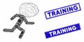 Brain Drain Mosaic and Grunge Rectangle Training Seals