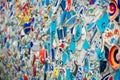 Mosaic of broken tiles wall in Istanbul,