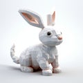 Mosaic Bunny: Hyper-detailed 3d Lowpolygon Renderings