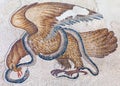 Eagle with Serpent - ancient Byzantine mosaic in the Great Palace of Constantinople in Istanbul, Turkey Royalty Free Stock Photo