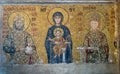 It is a mosaic of Byzantine times on the walls of the gallery of Royalty Free Stock Photo