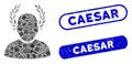 Rectangle Mosaic Caesar with Distress Caesar Stamps