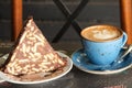 mosaic cake, Biscuit cake with chocolate, hazelnuts with coffee