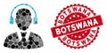 Mosaic Call Center Operator with Textured Botswana Seal