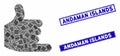 Call Mosaic and Distress Rectangle Andaman Islands Stamp Seals