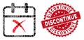 Mosaic Cancel Day with Distress Discontinue Stamp Royalty Free Stock Photo