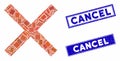 Cancel Mosaic and Grunge Rectangle Watermarks Royalty Free Stock Photo