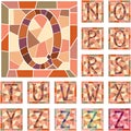 Mosaic capital letters alphabet.