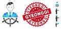 Mosaic Captain Icon with Scratched Gyeonggi Stamp Royalty Free Stock Photo
