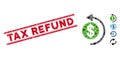 Cashback Mosaic and Scratched Tax Refund Stamp with Lines Royalty Free Stock Photo