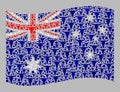 Cattle Waving Australia Flag - Mosaic of Cow Icons