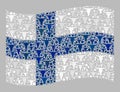 Cattle Waving Finland Flag - Collage of Cow Symbols