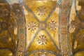 The mosaic ceiling in Hagia Sophia mosque Royalty Free Stock Photo