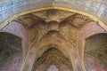 Mosaic ceiling in Nasir Al-Mulk Mosque in Shiraz, Iran