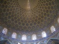 Mosaic ceiling of Sheikh Lotfollah Mosque, Shiraz, Iran Royalty Free Stock Photo