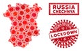 Mosaic Chechnya Map and Distress Lockdown Stamp Seals