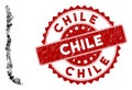 Mosaic Chile Map and Distress Circle Watermark