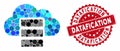 Collage Cloud Database with Textured Datafication Stamp Royalty Free Stock Photo