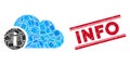 Cloud Info Mosaic and Distress Info Stamp Seal with Lines Royalty Free Stock Photo