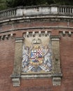 Mosaic Coat of Arms on Wall at foot of Buda Hill, Budapest, Hungary Royalty Free Stock Photo