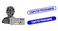 Rectangle Collage Coder with Grunge Computer Programming Seals Royalty Free Stock Photo