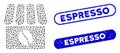 Elliptic Collage Coffee Shop with Distress Espresso Stamps