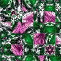 Mosaic color matrix squares floral pattern