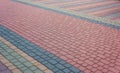 Mosaic of color stylish modern paving stones.  City stone path Royalty Free Stock Photo