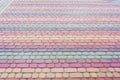 Mosaic of color stylish modern paving stones. City stone path Royalty Free Stock Photo