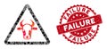 Mosaic Cow Danger with Scratched Failure Stamp