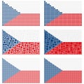 Mosaic Czech Republic flag set Royalty Free Stock Photo