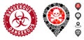 Mosaic Dangerous Zone Pointer Icon with Textured Dangerous Seal