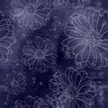 Mosaic dark flower background. Floral pattern.