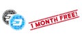 Dash Coins Mosaic and Scratched 1 Month Free! Stamp Seal with Lines