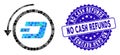 Mosaic Dash Revert Payment Icon with Textured No Cash Refunds Seal