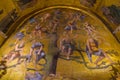 The mosaic decoration art of the interior of St Mark`s Basilica, the cathedral church of Venice