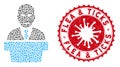 Mosaic Demagogue Icon with Coronavirus Distress Flea and Ticks Stamp