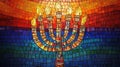 Mosaic Depiction of a Seven-Branched Menorah Royalty Free Stock Photo