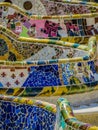 Mosaic details. Park Guell, Barcelona, Spain